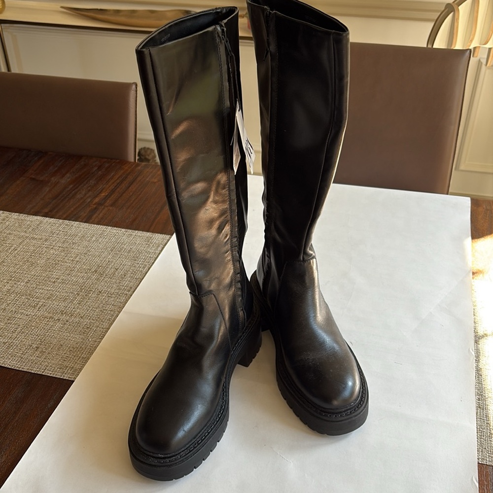 Zara Black Heeled Boots